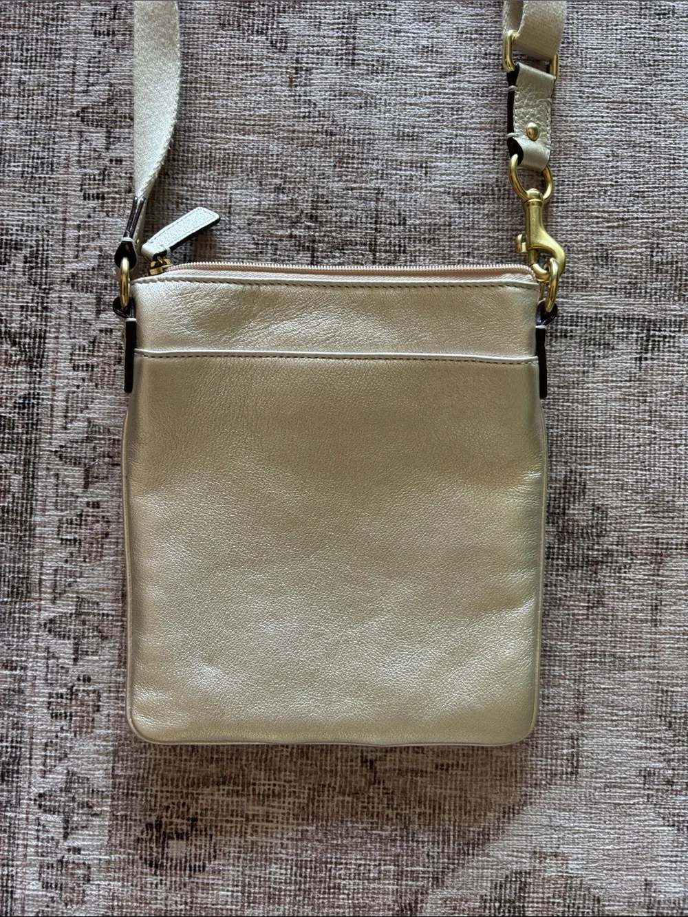 Coach Gold Crossbody Bag with Gold Hardware